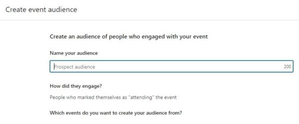 Create event audience for LinkedIn retargeting