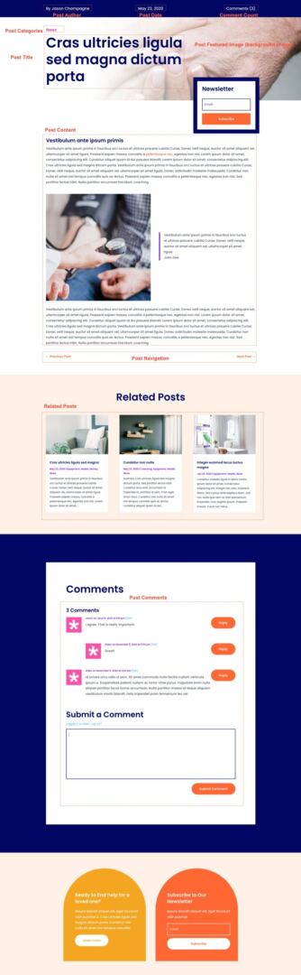 blog post template for Divi's Home Care Layout Pack