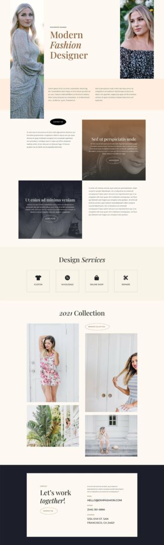 divi fashion designer layout pack