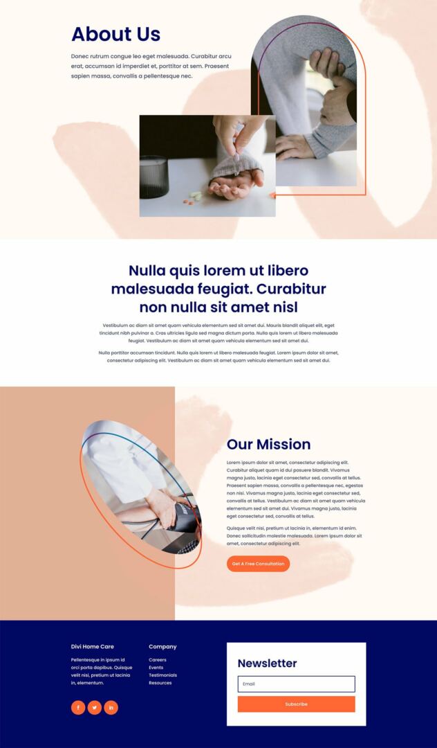 divi home care layout pack