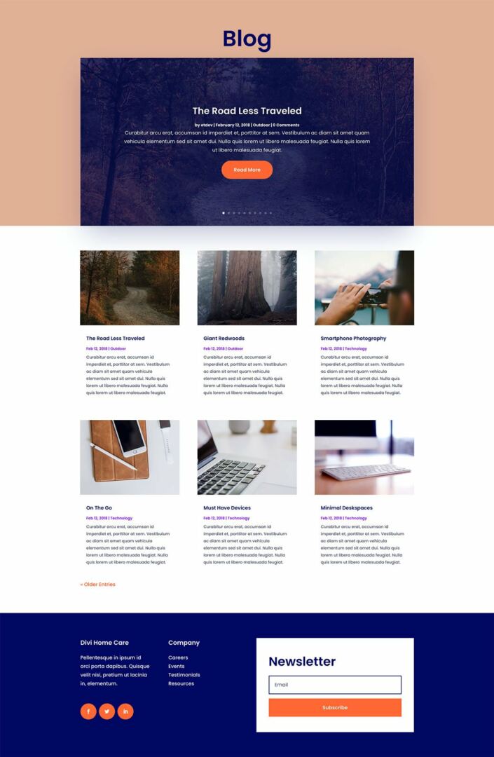 divi home care layout pack