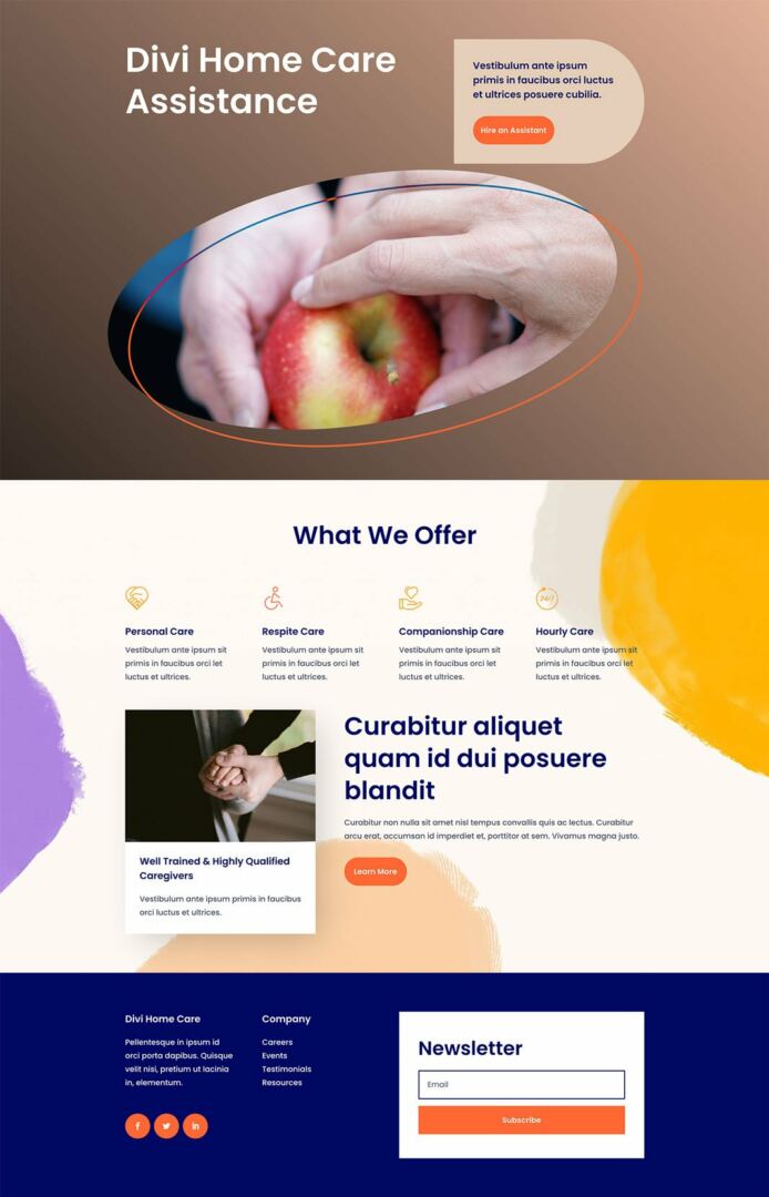 divi home care layout pack