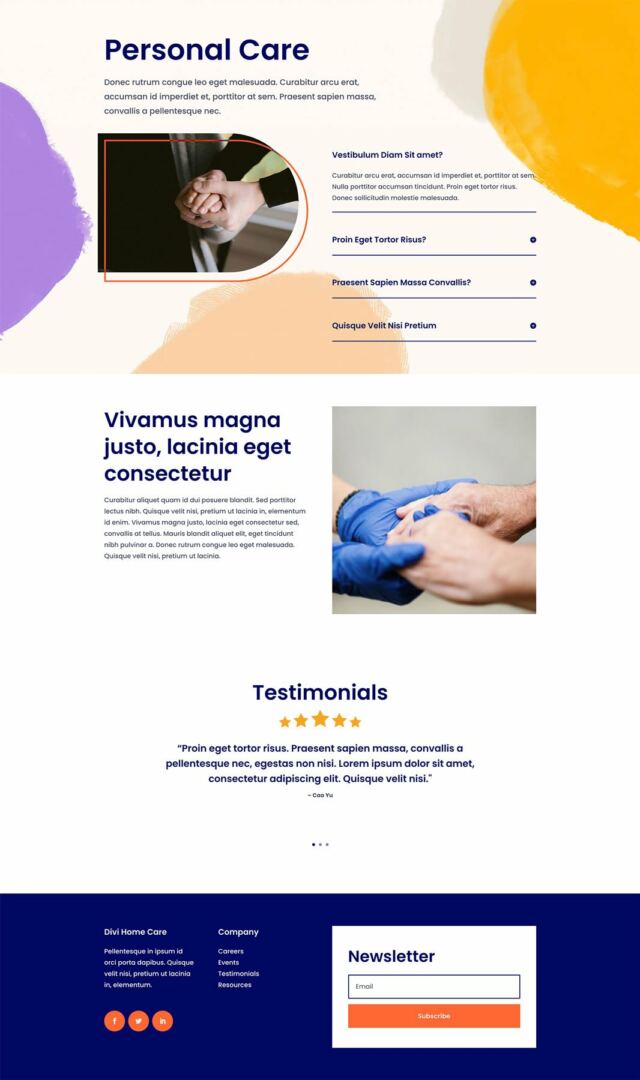 divi home care layout pack