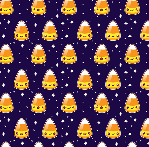 Kawaii Candy Corn Pattern for Halloween
