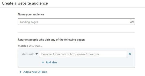 Create a website audience for LinkedIn retargeting