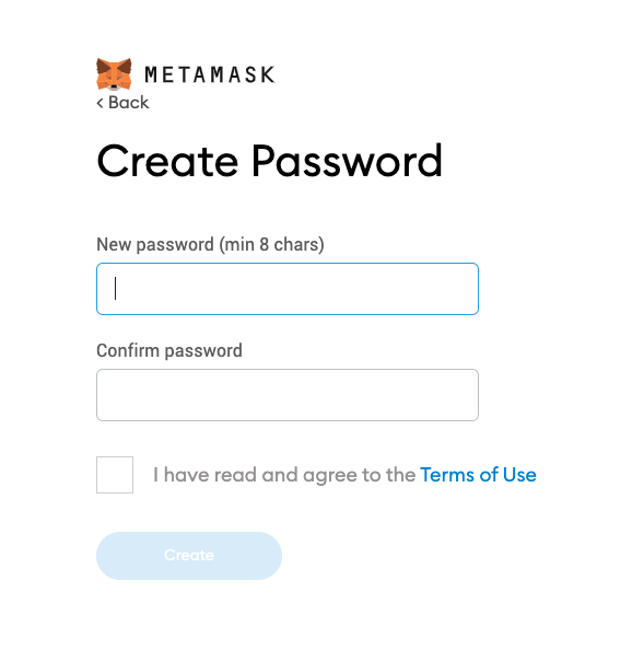 MetaMask - password