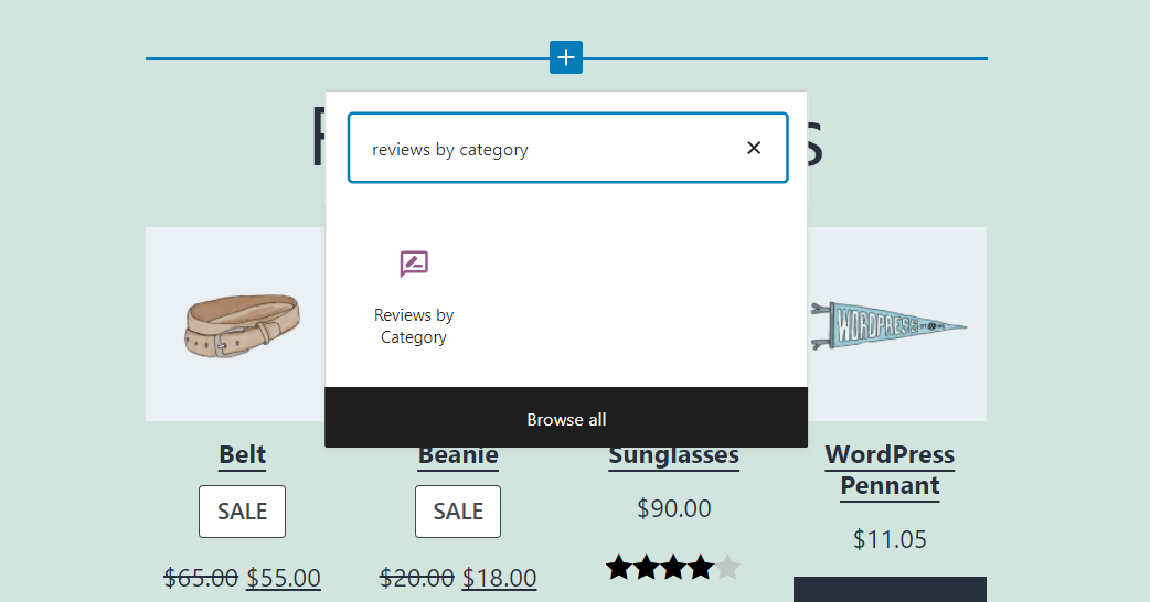 Adding the Reviews by Category block in WordPress