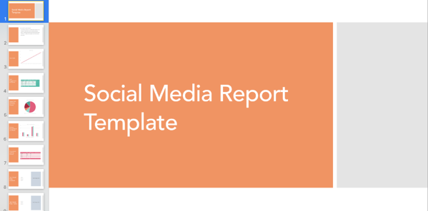 Social media report template.