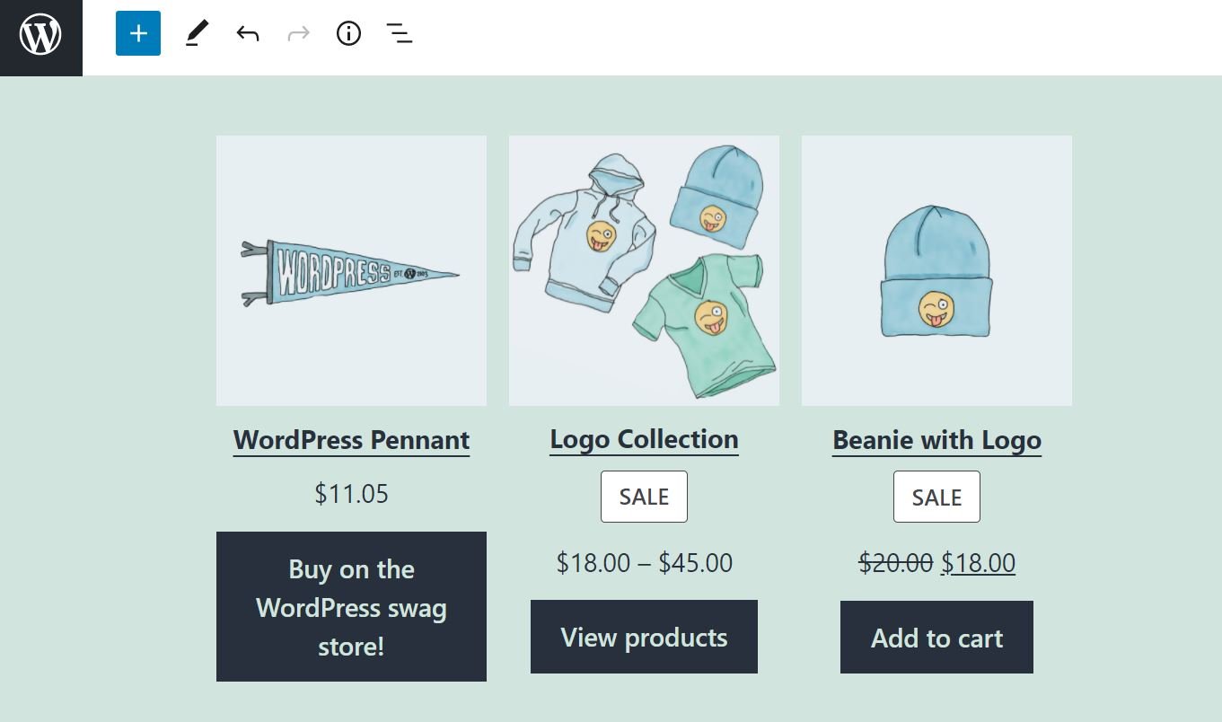 The Newest Products WooCommerce block in the Block Editor