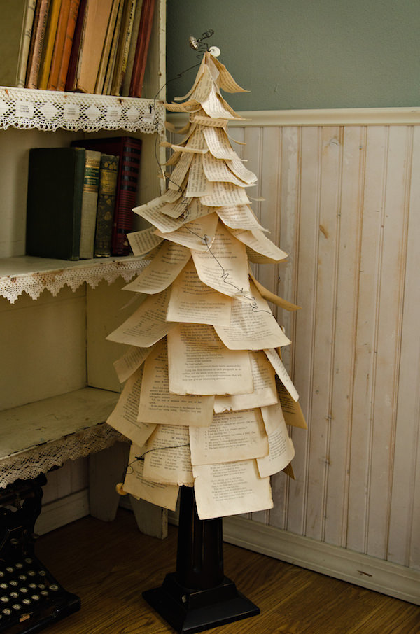 Vintage Paper Book Christmas Tree