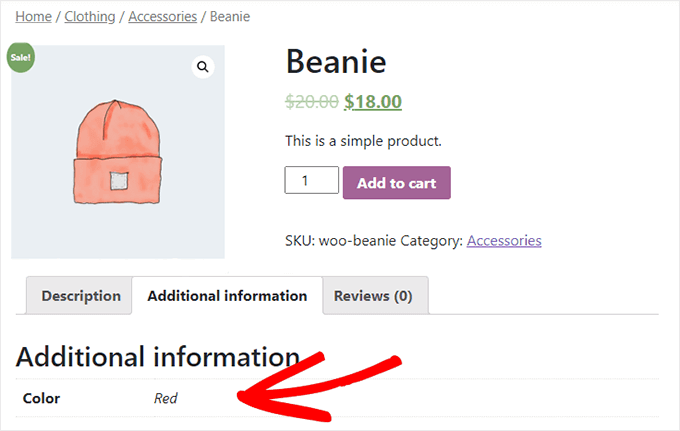 WooCommerce product with categories, tags, attributes