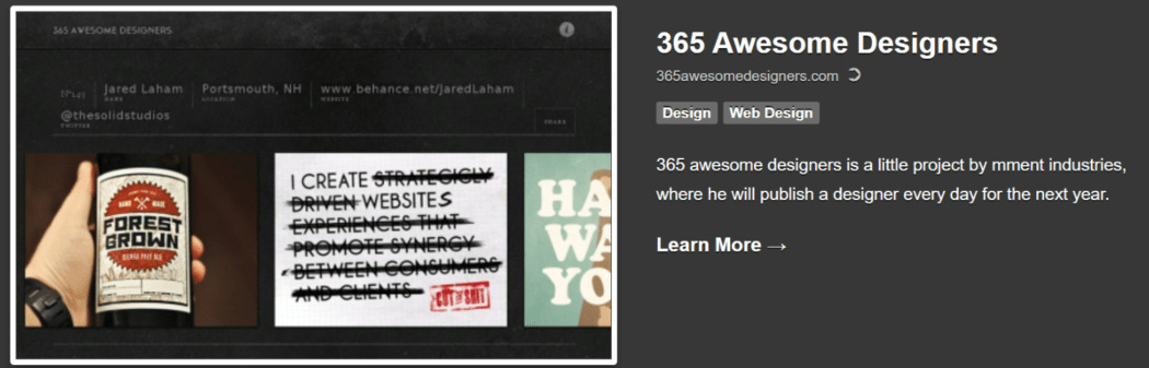 2012 Showcase – 365 Awesome Designers