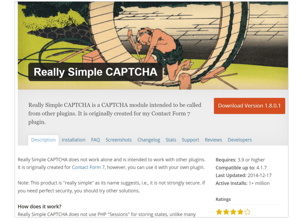 2015 Most Popular Plugin – Really Simple CAPTCHA