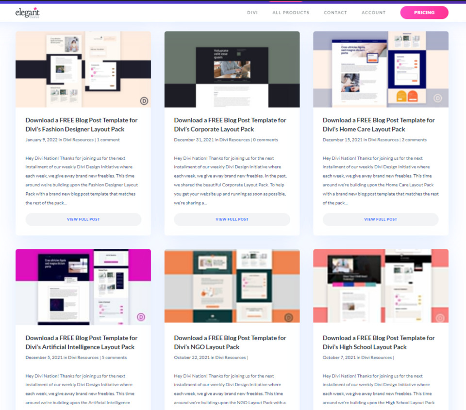 How to Find Free Blog Post Templates for Divi