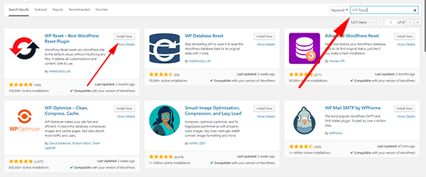 Screenshot showing How to Install and Activate the WP Reset Plugin