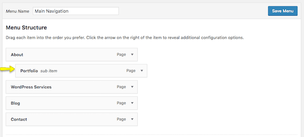 Nested WordPress menus