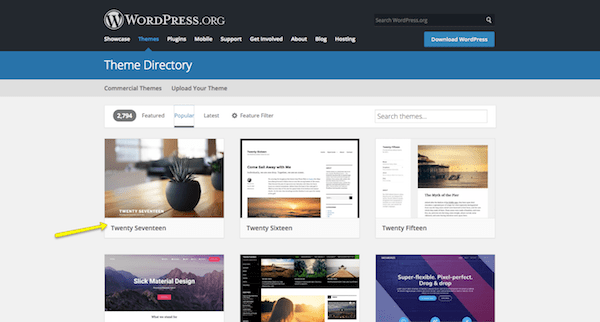 WordPress.org free theme directory.