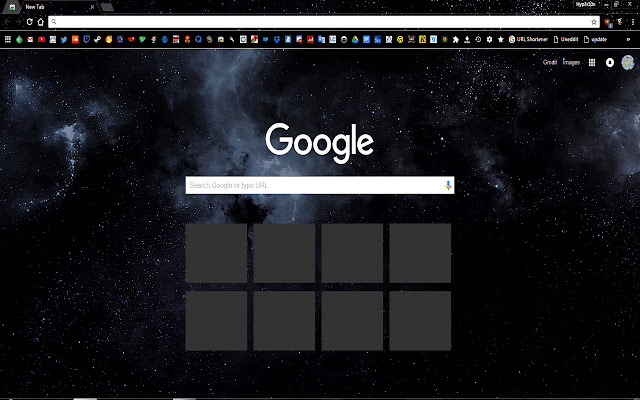 Dark space theme for Google Chrome