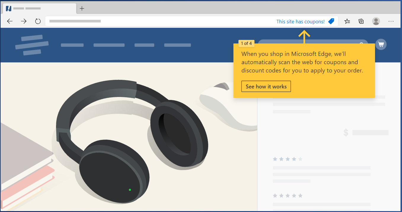 Microsoft Edge coupon finder