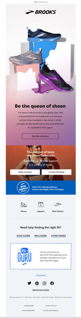 Ecommerce email from Brooks Running