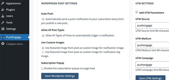 Automatic post settings