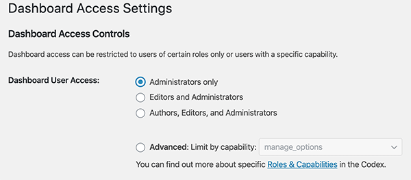 Where you’ll select access options.