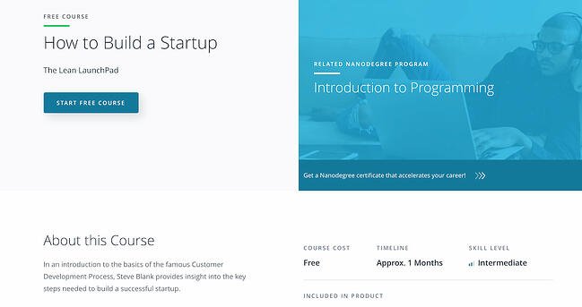 free online courses: how to build a startup