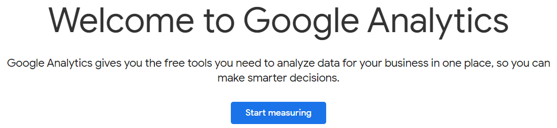 The Google Analytics homepage. 