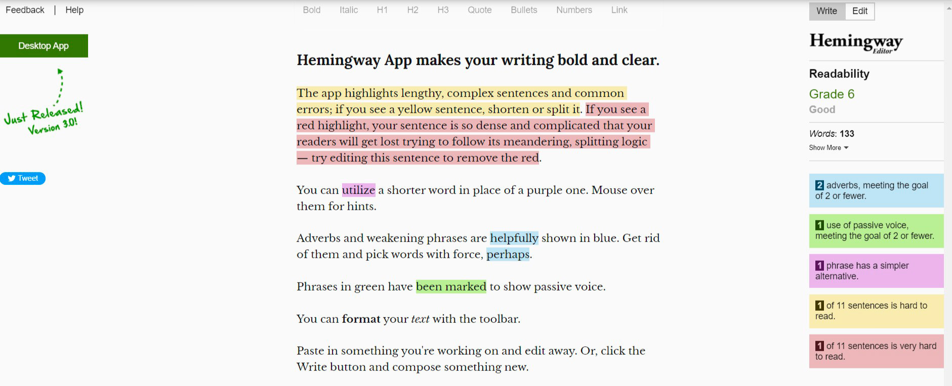 hemingway editor