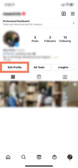 how to use instagram insights: edit profile