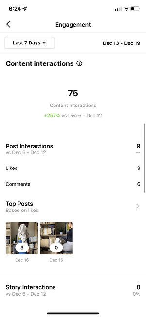 how to use instagram insights: content interactions