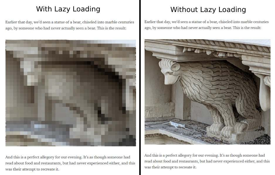 An example of lazy loading