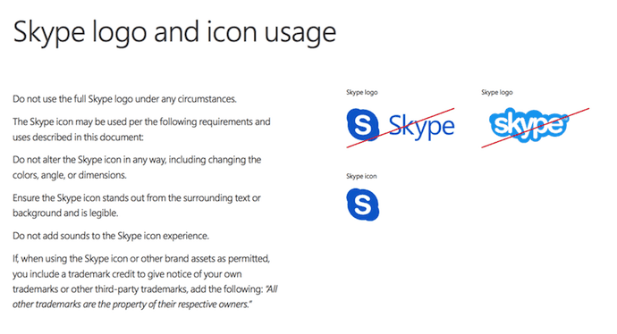 skype brand style guide logo and icon usage
