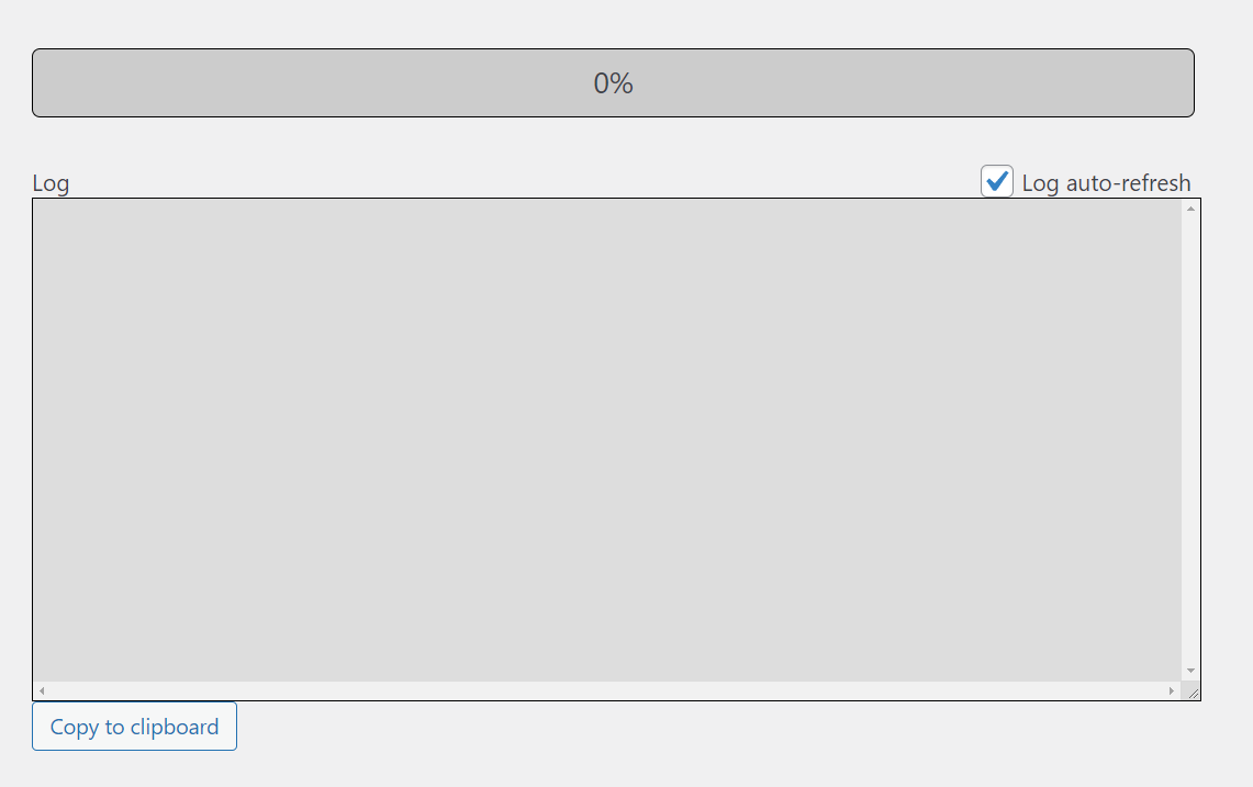 Watch for the progress bar to finish the migration