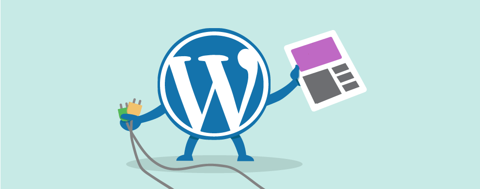 Image of a WordPress logo with a plug.