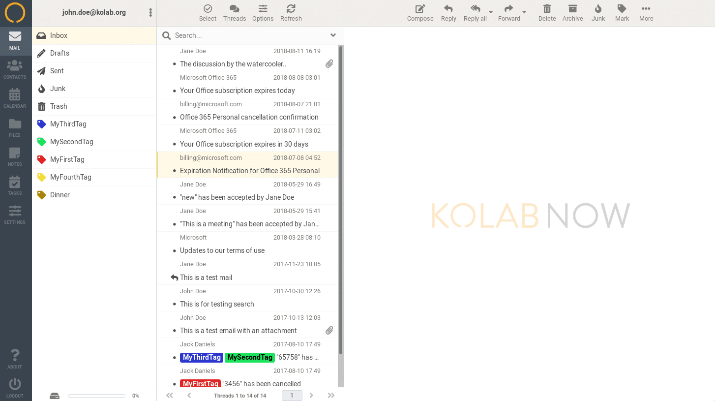 Kolab Now Inbox