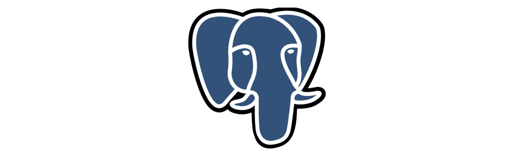 The PostgreSQL logo, which is an illustration of a blue elephant head with a black outline, without any accompanying text.