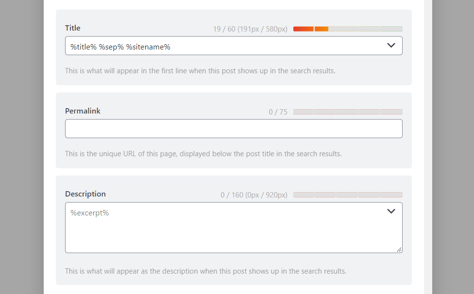 Editing a meta description in Rank Math