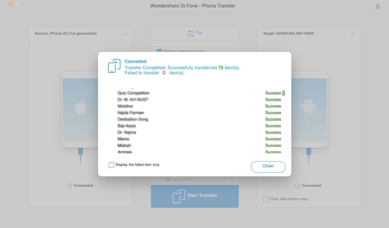 transfer complete ios android