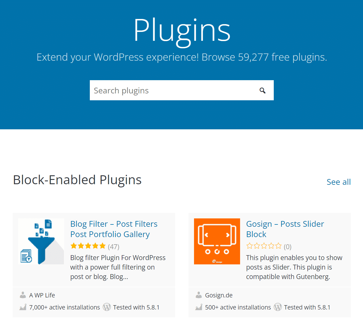 The WordPress plugin repository