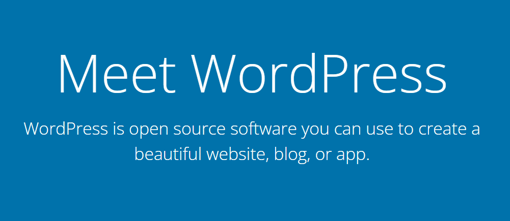 The WordPres homepage