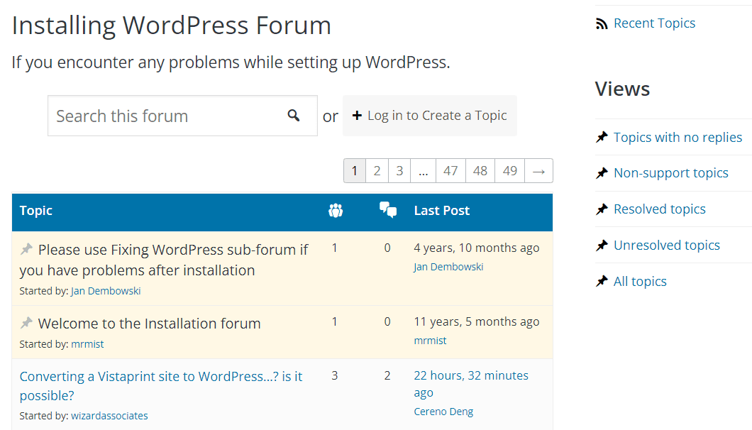 Support forums on WordPress.org