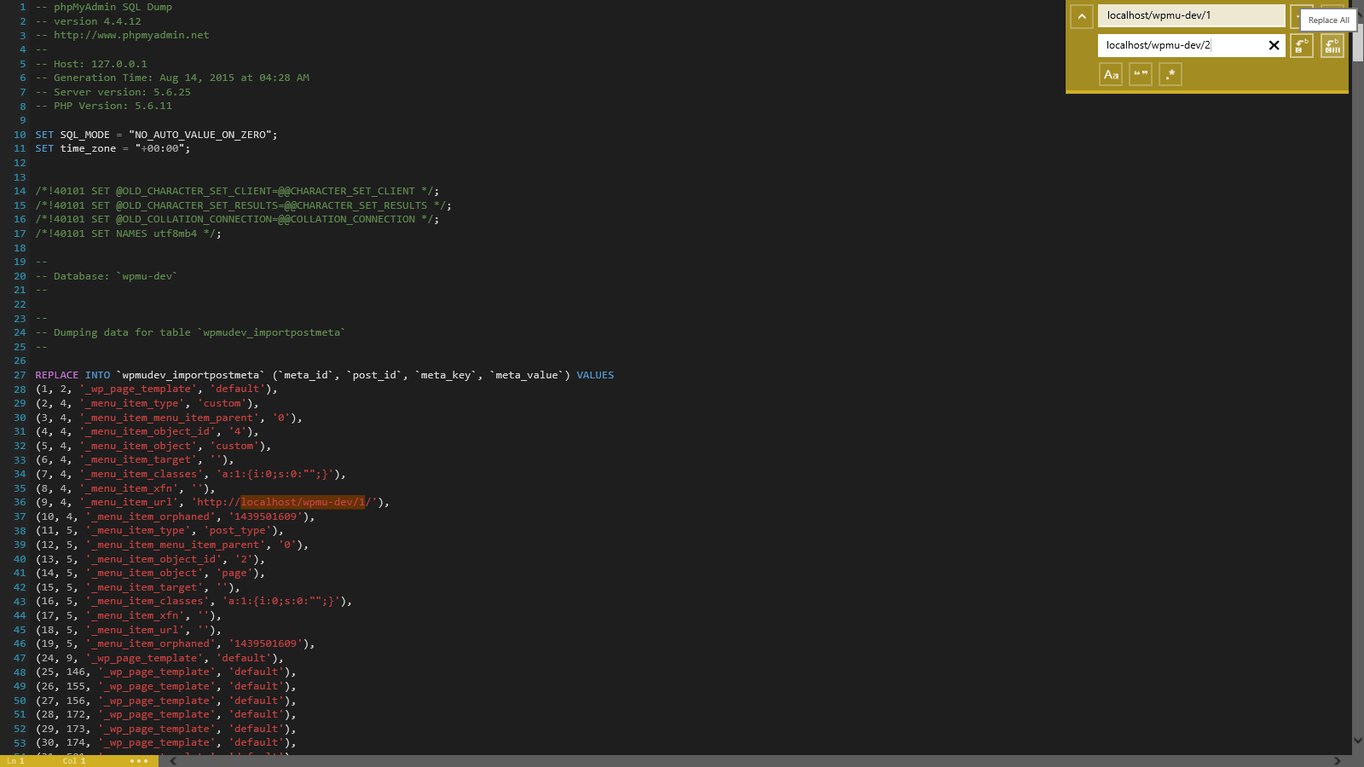 wp_postmeta SQL file editing