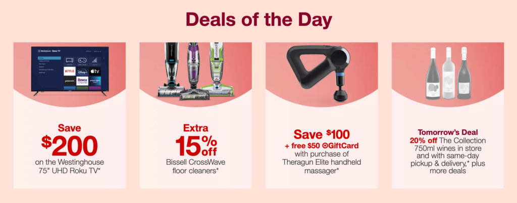 Deals of the day on Target.