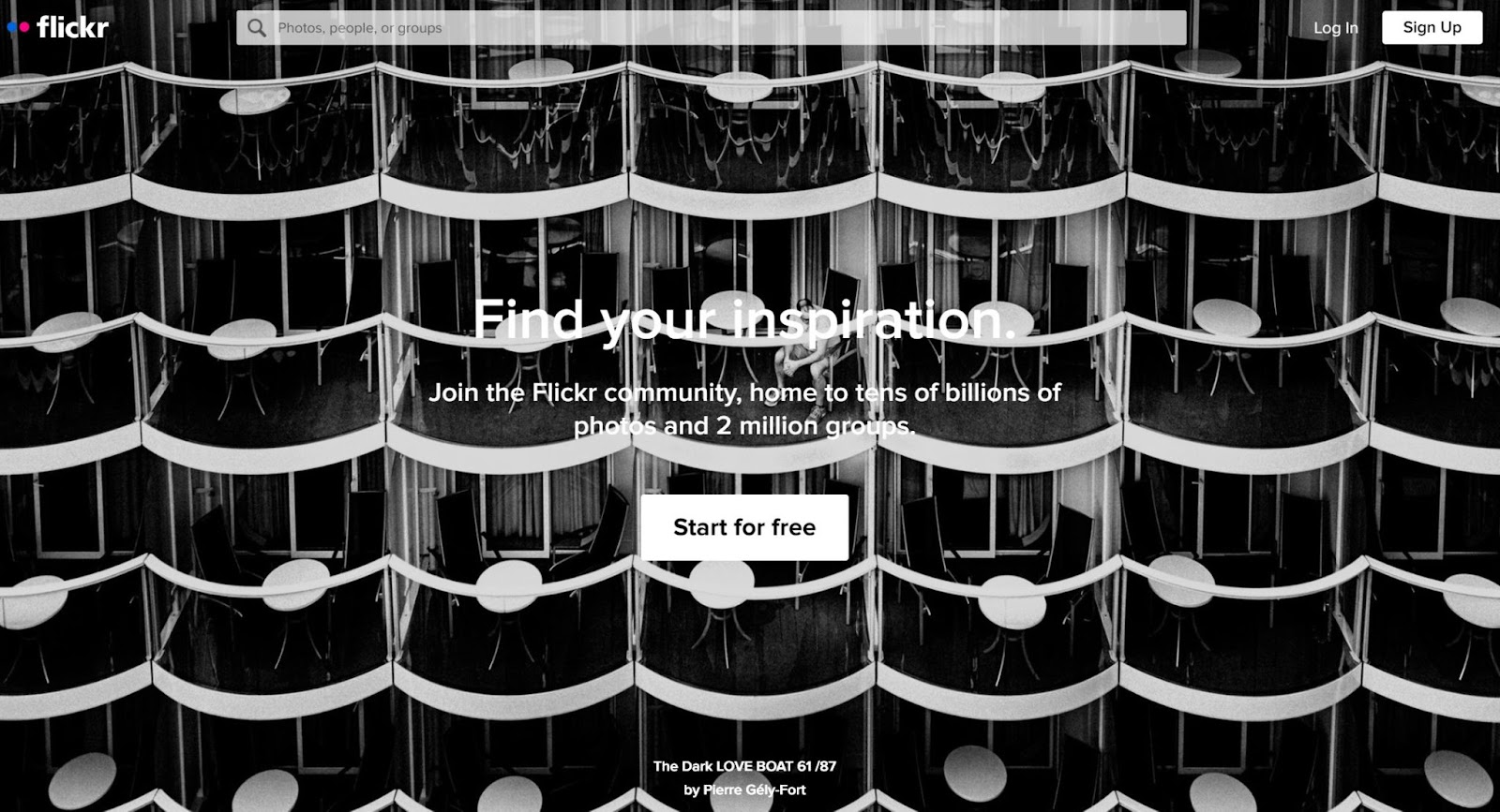 Flickr website homepage