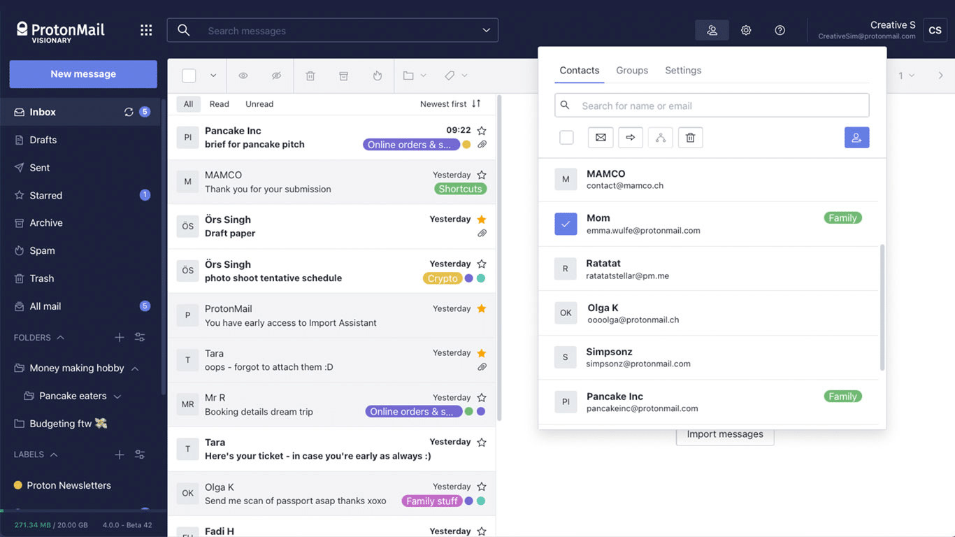 ProtonMail inbox