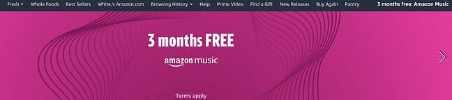 CTA example: Amazon Music 