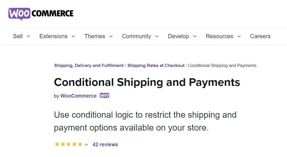 Conditional Shipping and Payments plugin