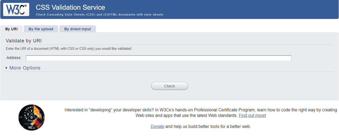W3C Validator for CSS