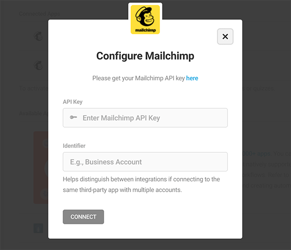 Where you set up your MailChimp account.